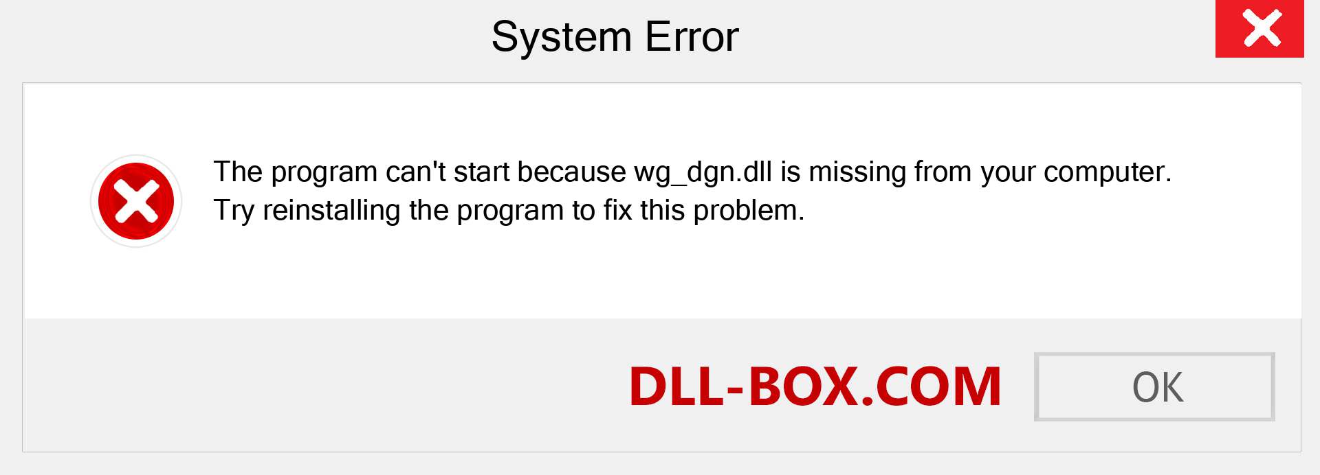  wg_dgn.dll file is missing?. Download for Windows 7, 8, 10 - Fix  wg_dgn dll Missing Error on Windows, photos, images